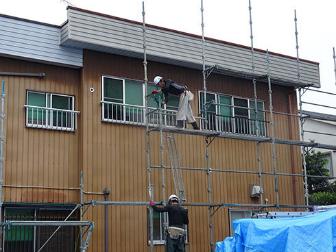 松波邸足場